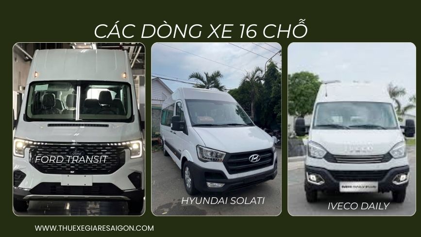Các dòng xe 16 chỗ màu trắng